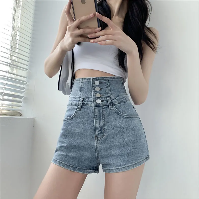 Short Jean Taille Haute Zara Avec Laçage - Taille 42 - Couleur Blanc - Denim - Neuf Sans étiquettes